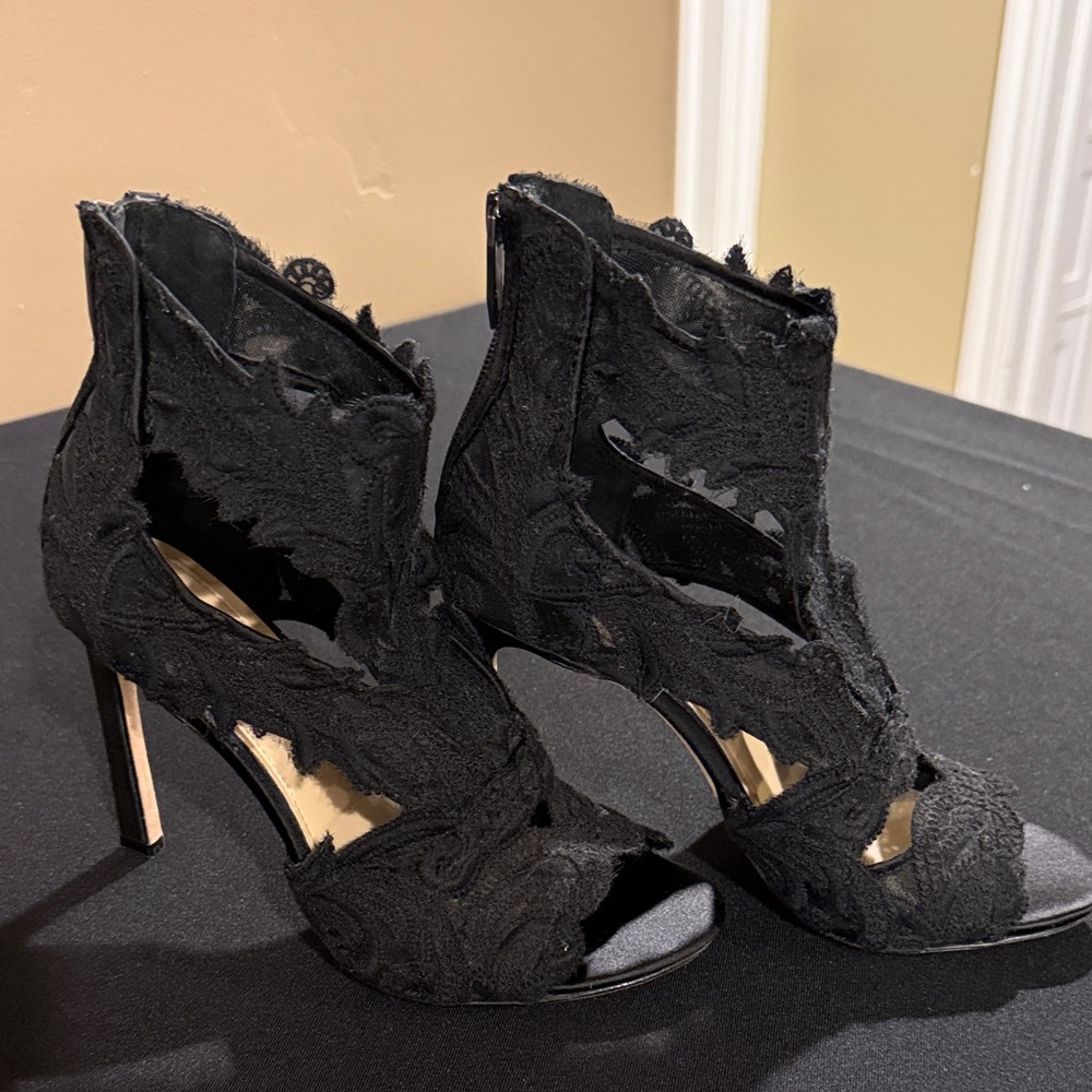 Vince Camuto Elegant Black Lace Heels